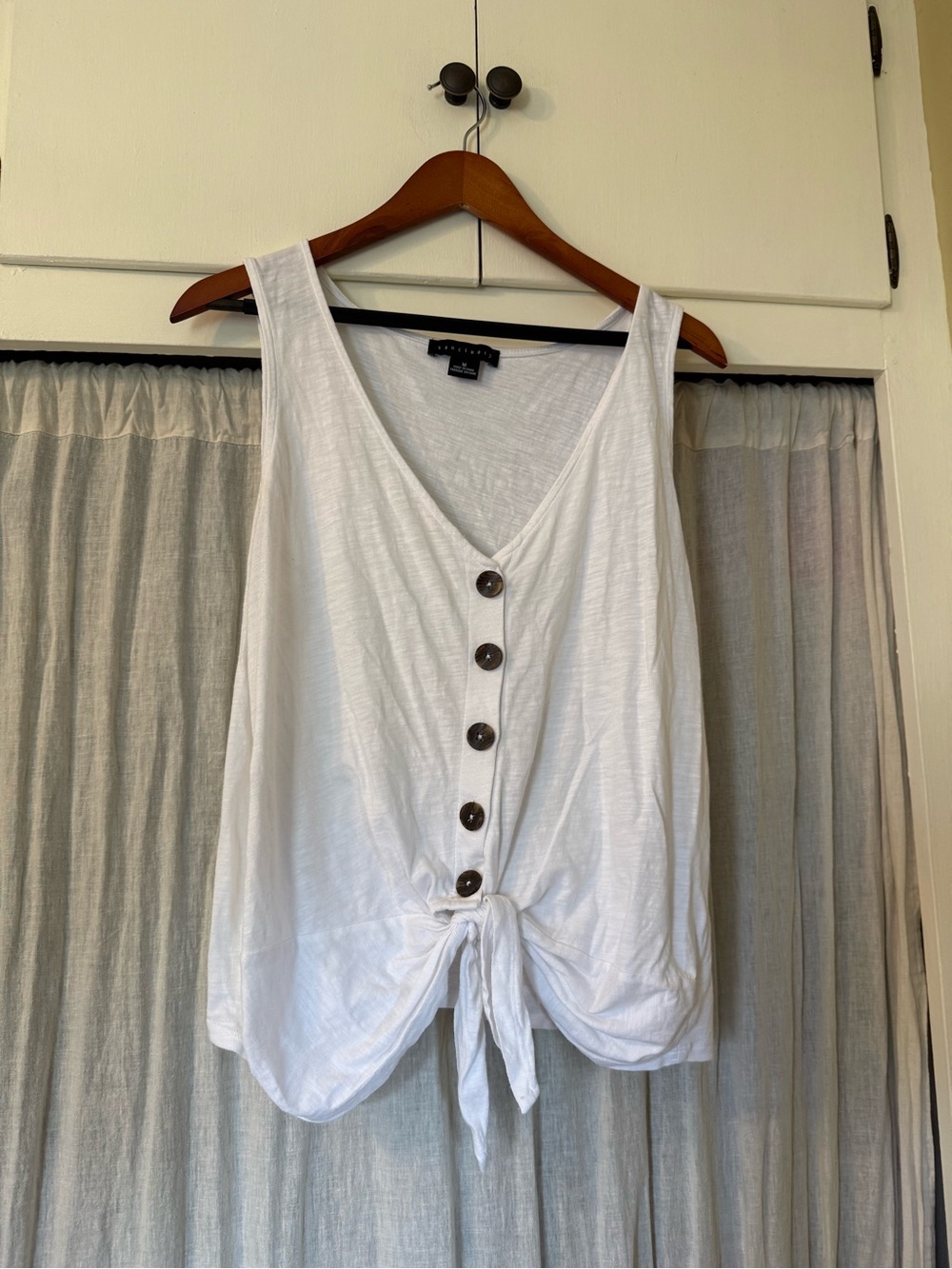Sanctuary tie-front button tank